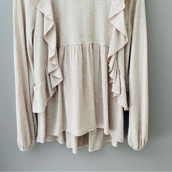 Altar'd State Long Sleeve Top Tan Sz Small - Picture 3 of 11